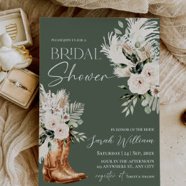 Invitation Carton d'invitation de douche de mariée en bottes