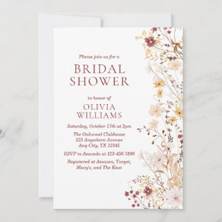 Invitation Carton d'invitation de douche de mariée Fleur sauv