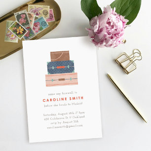 Invitation Carton d'invitation de fête d'adieu pour bagages r