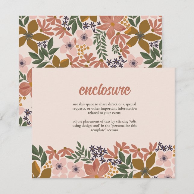 Invitation Carton d'invitation de Fête de Mariage Floral de F (Devant / Derrière)