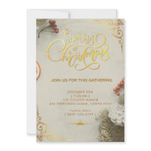 Carton d'invitation de fête de Noël Merry Christma