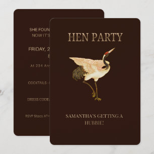 Invitation Carton d'invitation de fête de poule élégante à la