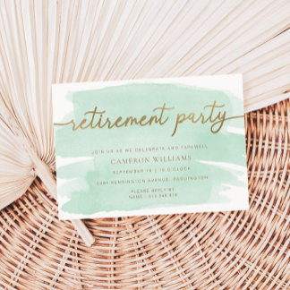 Invitation Carton d'invitation de fête de retraite à l'aquare