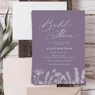 Invitation Carton d'invitation de fête prénuptiale à la fleur