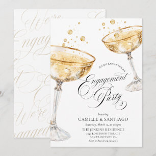 Invitation Carton d'invitation de fiançailles au Champagne do