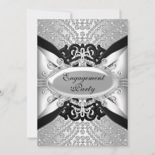 Invitation Carton d'invitation de fiançailles Diamant Argent 