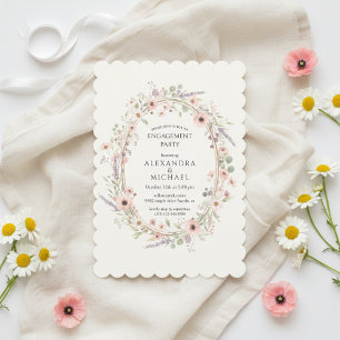 Invitation Carton d'invitation de fiançailles floral pastel