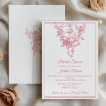 Carton d'invitation de fiançailles Toile de Jouy R