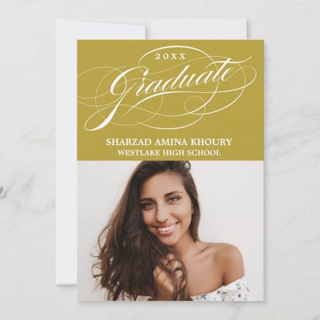 INVITATION CARTON D'INVITATION DE GRADUATION 2 ÉLÉGANT ET STY (Devant)