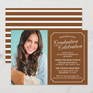 INVITATION CARTON D'INVITATION DE GRADUATION ÉLÉGANT CHIC ET