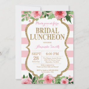 Invitation Carton d'invitation de lunch de mariage pailleté r