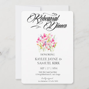 Invitation Carton d'invitation de luxe rose vif floral pour d