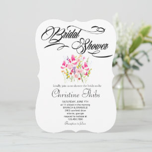 Invitation Carton d'invitation de luxe rose vif floral pour l