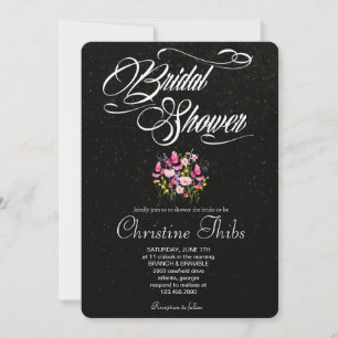 Invitation Carton d'invitation de luxe rose vif floral pour l