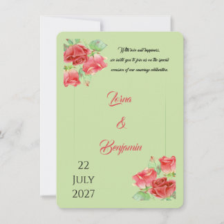 Invitation carton d'invitation de mariage