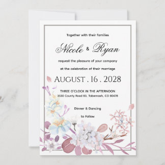 Invitation carton d'invitation de mariage