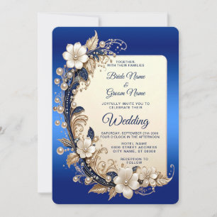 Invitation Carton d'invitation de mariage à embellissement fl