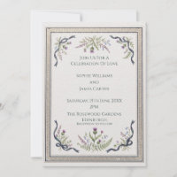 Carton d'invitation de mariage à filigrane de char