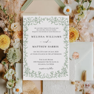 Invitation Carton d'invitation de mariage à fleurs françaises
