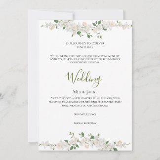 Invitation Carton d'invitation de mariage à la élégance flora