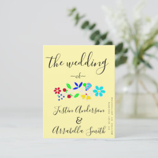 Invitation Carton d'invitation de mariage à la fraise florale