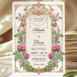 Invitation Carton d'invitation de mariage à la verdure floral
