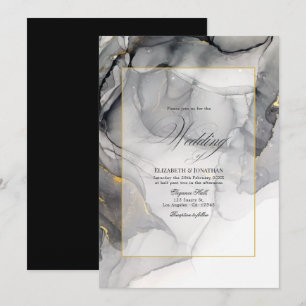 Invitation Carton d'invitation de mariage à l'encre alcooliqu