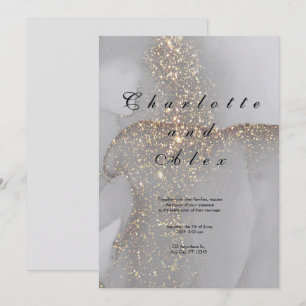Invitation Carton d'invitation de mariage à l'encre élégante