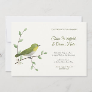 Invitation Carton d'invitation de mariage à l'oiseau à anneau