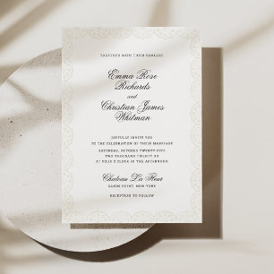 Invitation Carton d'invitation de mariage à motif de dentelle
