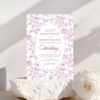Carton d'invitation de mariage à motif de roses ro