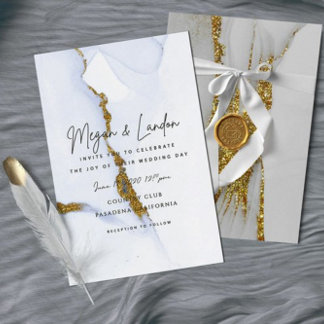 Invitation Carton d'invitation de mariage à paillettes et enc