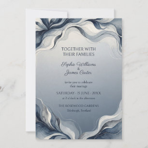 Invitation Carton d'invitation de mariage à pétale abstrait g