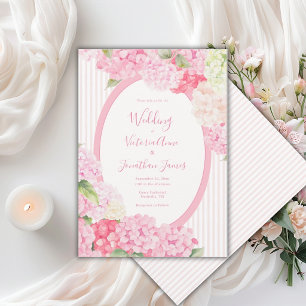 Invitation Carton d'invitation de mariage à rayures florales 