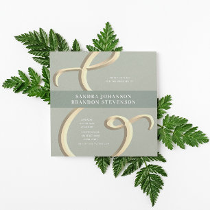 Invitation Carton d'invitation de mariage Ampersand Or Vert S