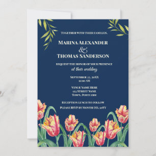 Invitation Carton d'invitation de mariage aquarelle tulipes p