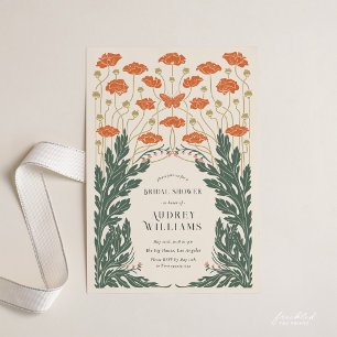 Invitation Carton d'invitation de mariage Art Nouveau vintage