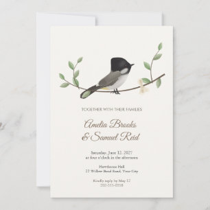 Invitation Carton d'invitation de mariage au Bulbul à tête en