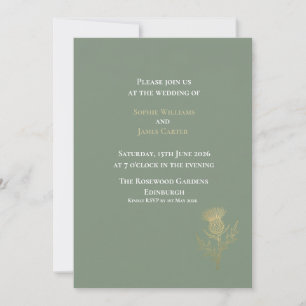 Invitation Carton d'invitation de mariage au chardon écossais
