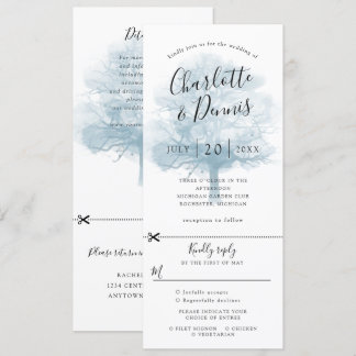 Invitation Carton d'invitation de mariage au chêne bleu avec 