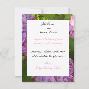 Invitation Carton d'invitation de mariage au Hortensia Rose