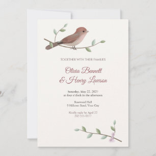 Invitation Carton d'invitation de mariage au Parrotbill à gor