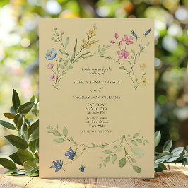 Invitation Carton d'invitation de mariage au printemps jaune