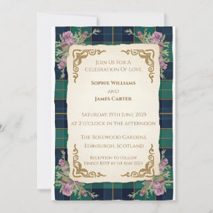 Invitation Carton d'invitation de mariage au tartan celtique 