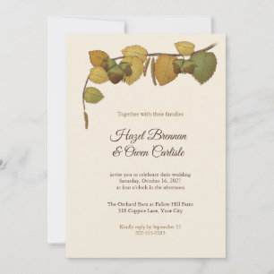 Invitation Carton d'invitation de mariage automnal aux chaton