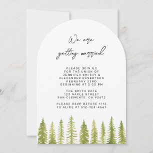 Invitation Carton d'invitation de mariage aux arbres à l'aqua