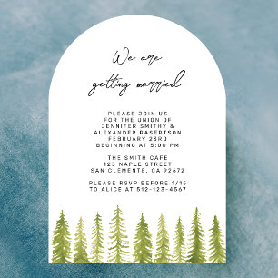 Invitation Carton d'invitation de mariage aux arbres à l'aqua