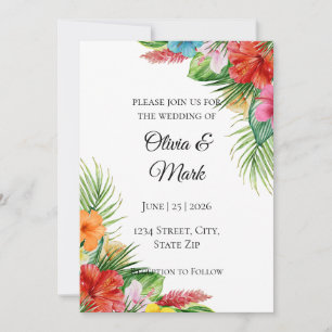 Invitation Carton d'invitation de mariage aux feuilles de pal