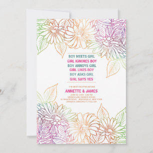 Invitation Carton d'invitation de mariage aux gerbera