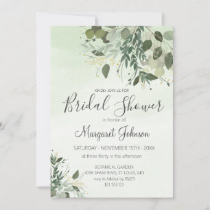 Invitation Carton d'invitation de mariage avec eucalyptus ver